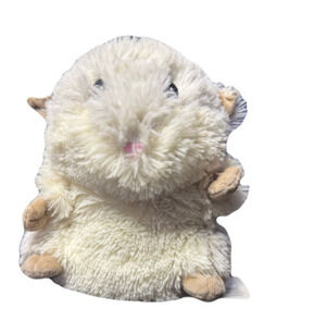 WARMIES Large Cozy Plush Brown and White Hamster